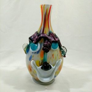 Blown Art Glass Bottle Vase